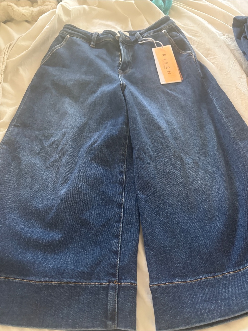 Risen Women’s Dark Blue Wide-Leg Jeans
